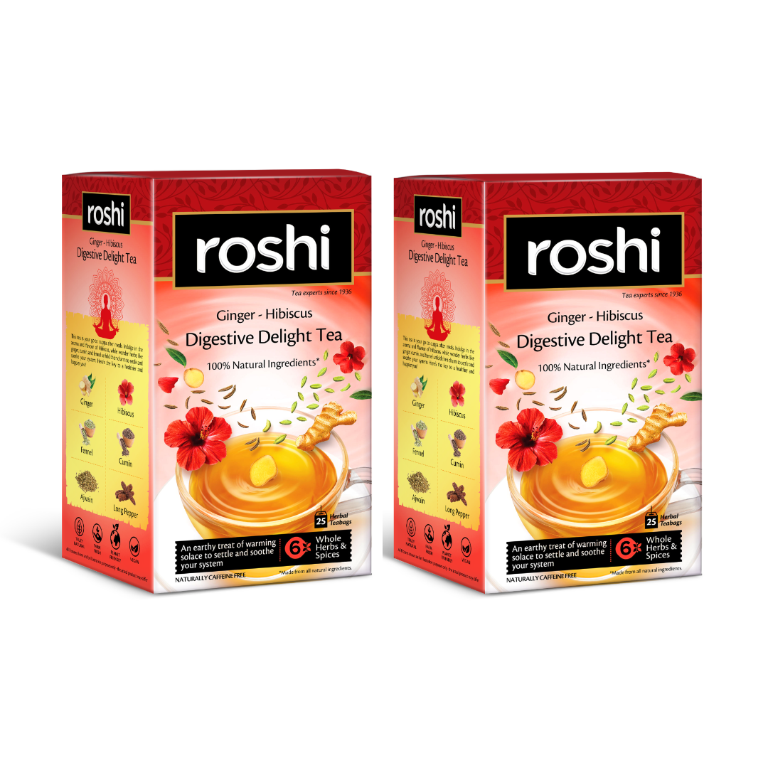 Roshi Digestive Delight Combo | 50 teabags | For Healthy Digestion & Acidity Relief