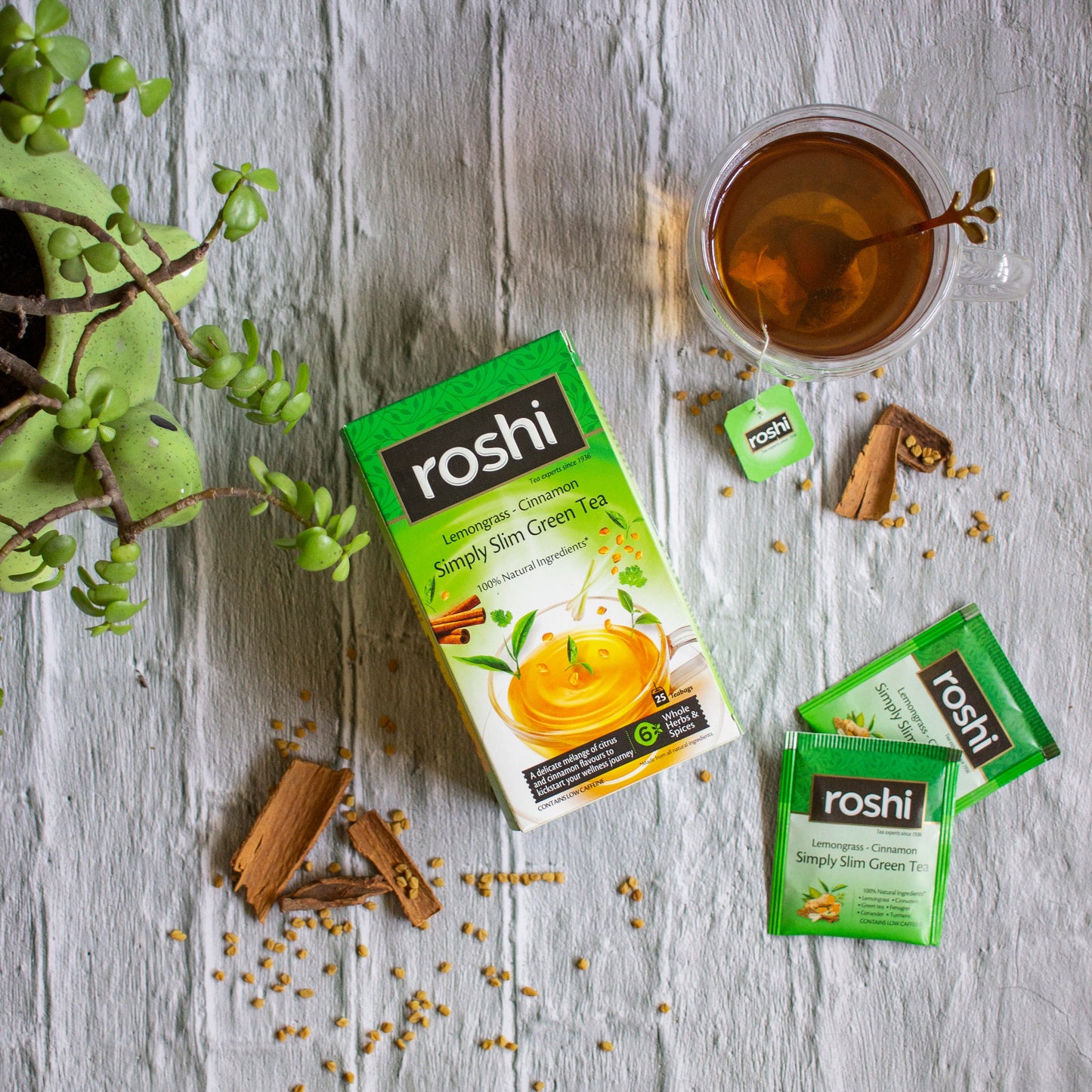 Roshi Simply Slim Green Tea - Combo Pack | 50 Tea Bags