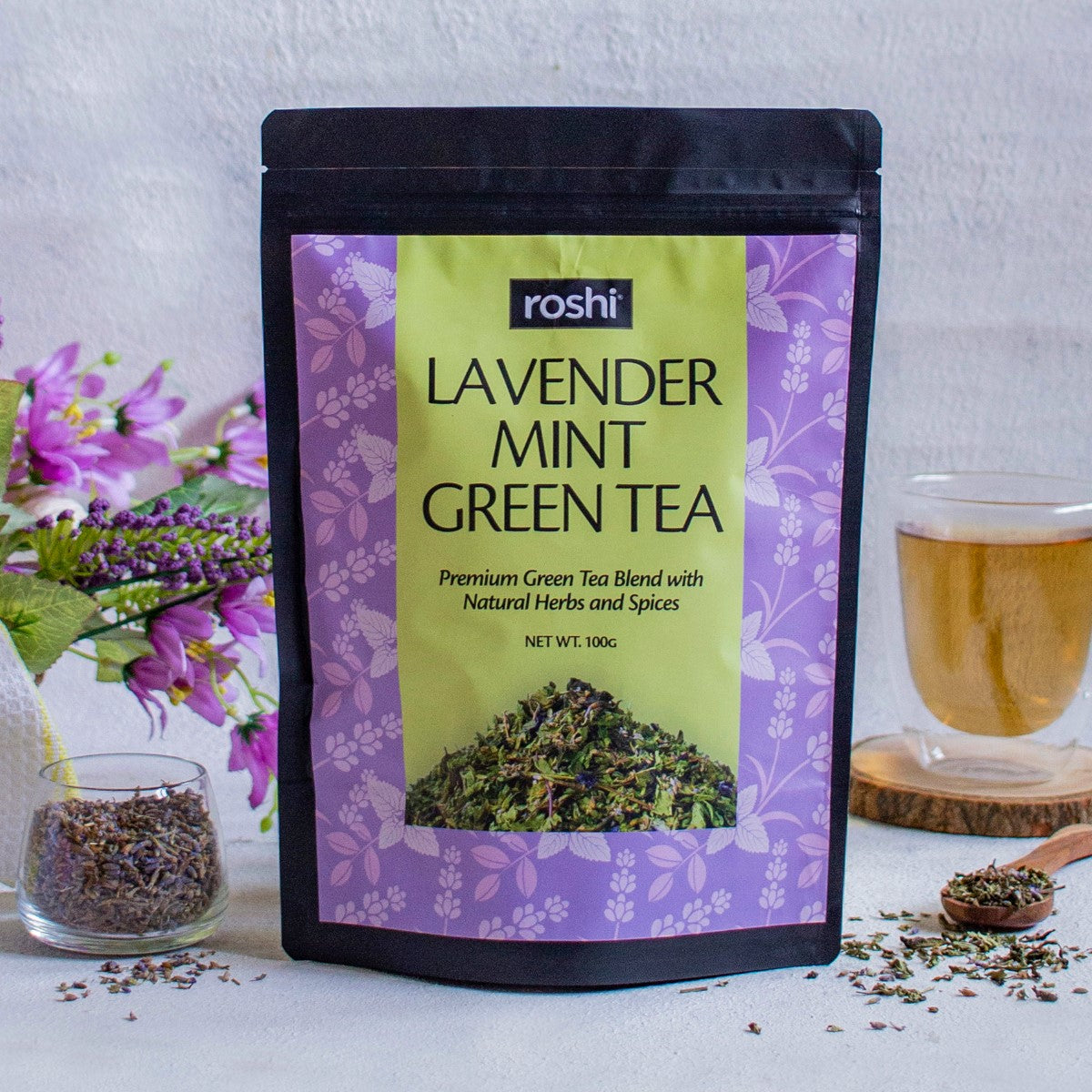 Roshi Lavender ~ Mint Green Tea | 100 g