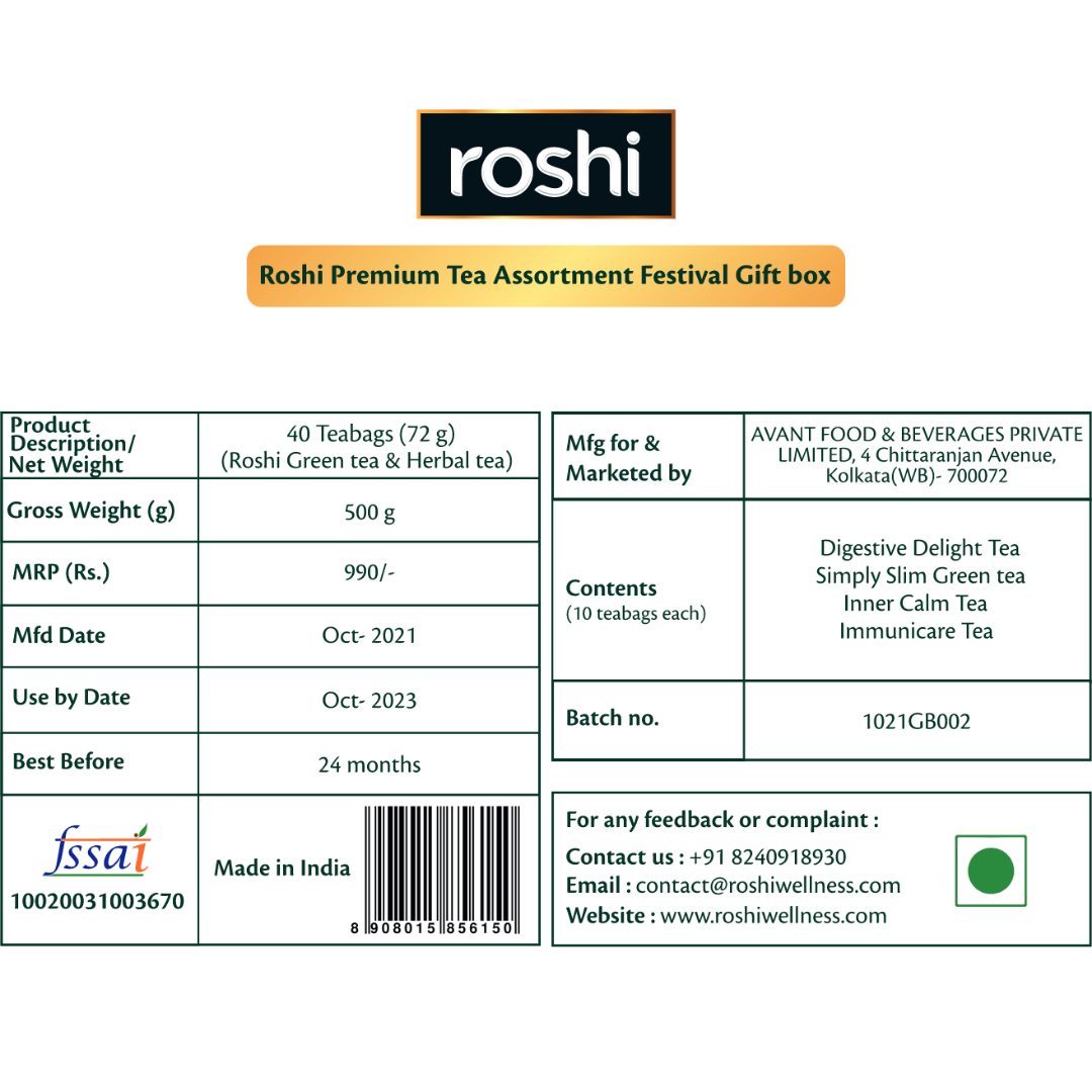 Roshi Premium Tea Assortment Pinewood Gift box