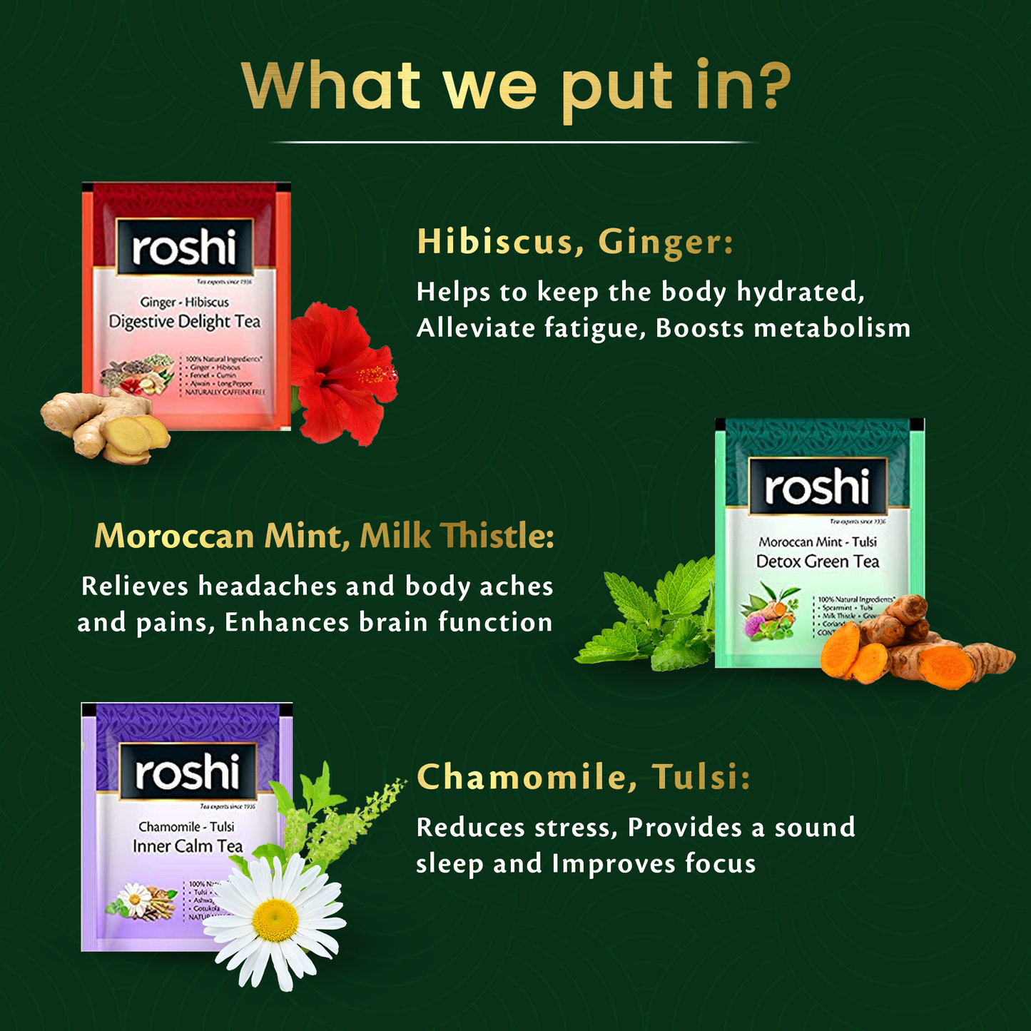 Roshi WFH Wellness Combo | 75 Tea Bags