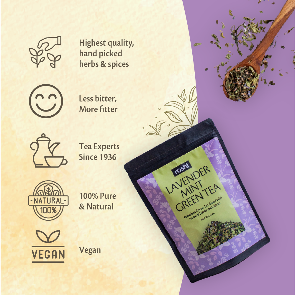 Roshi Lavender ~ Mint Green Tea | 100 g
